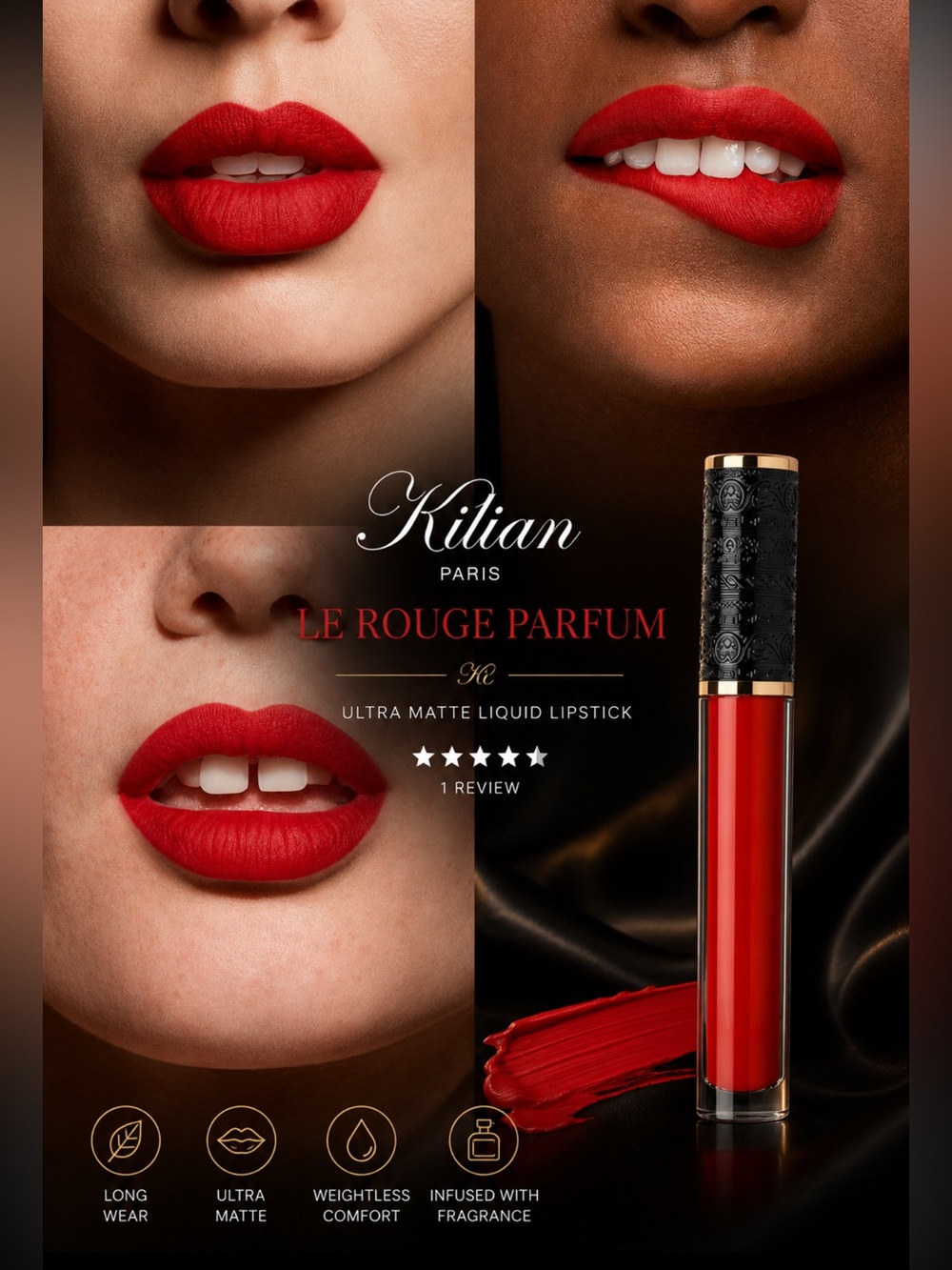 Kilian 302 rouge immortel Le Rouge Parfum Ultra Matte Liquid Lipstick